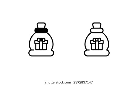 Geschenktasche-Icon-Design, weißer Hintergrund, Stockgrafik