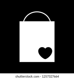 Gift bag icon, flat style. Vector