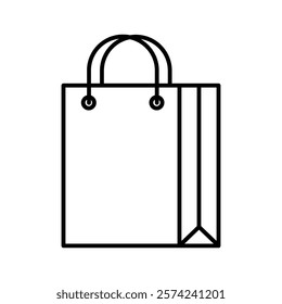 Gift bag icon linear logo isolated