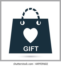 Gift bag icon on the background