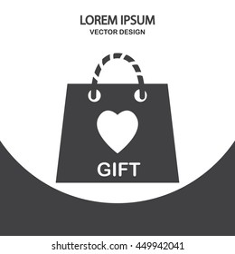 Gift bag icon on the background
