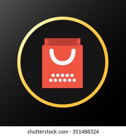 Gift Bag icon on the black. Christmas gifts