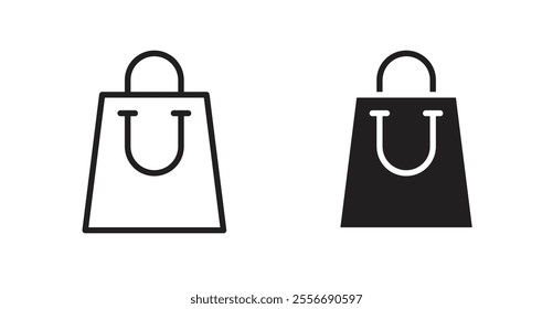 Gift bag icon set in Thin line black color.