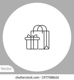 Gift bag icon sign vector,Symbol, logo illustration for web and mobile