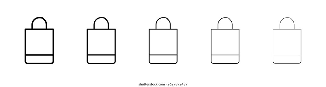 Gift bag icon Simple thin line flat symbol