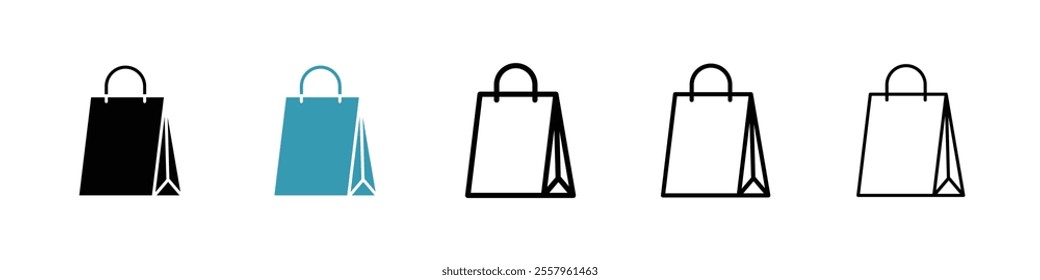 Gift bag icons pack in black and blue.