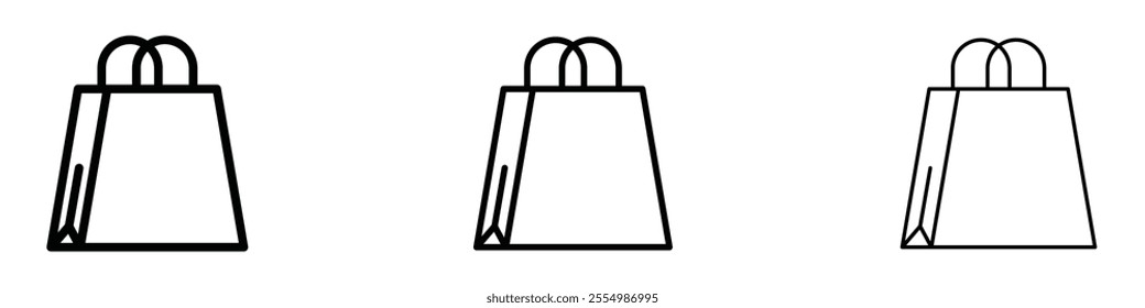 Gift bag icons in tree different stroke sizes