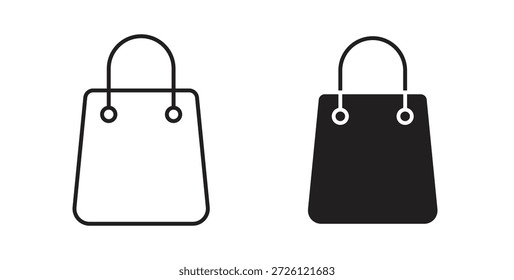 Símbolo de Vector de los iconos del bolso del regalo con el movimiento editable y las versiones planas