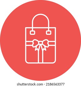 Gift Bag line circle icon vector image. Can also be used for web apps, mobile apps and print media.