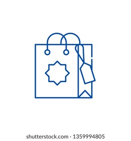 Gift bag line icon concept. Gift bag flat  vector symbol, sign, outline illustration.
