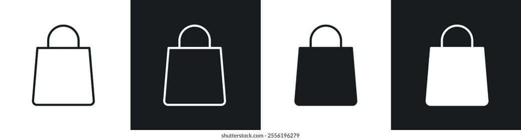 Gift bag linear icon set for app, and web design.