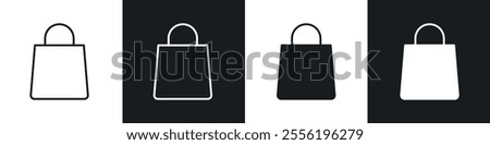 Gift bag linear icon set for app, and web design.