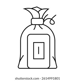 gift bag soap line icon vector. gift bag soap sign. isolated contour symbol black illustration