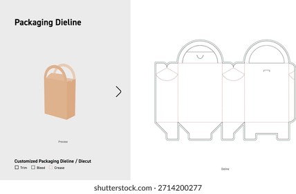 Gift Bag Style Packaging Dieline Template