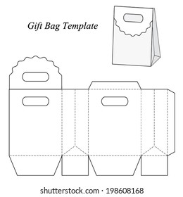 Gift Bag Template, Vector Illustration
