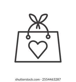 Gift Bag thin liner icon vector.