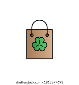 Gift bag, trefoil color gradient vector icon