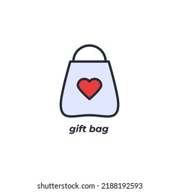 gift bag vector icon. Colorful flat design vector illustration. Vector graphics