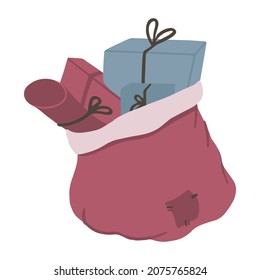 Bolsa de regalo. ilustración vectorial en estilo de dibujos animados. Aislado sobre fondo blanco