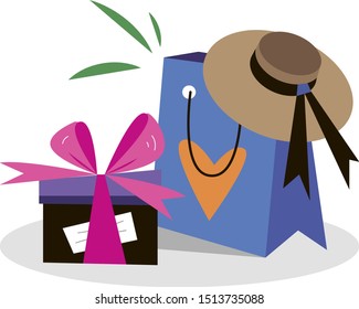Gift bags. Flat style vector 
