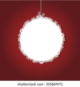 Gift ball, snowflake design background. Original snowflake ball design background. Good photo frame and good gift.