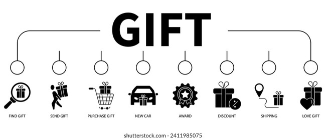 Gift banner web icon vector illustration concept