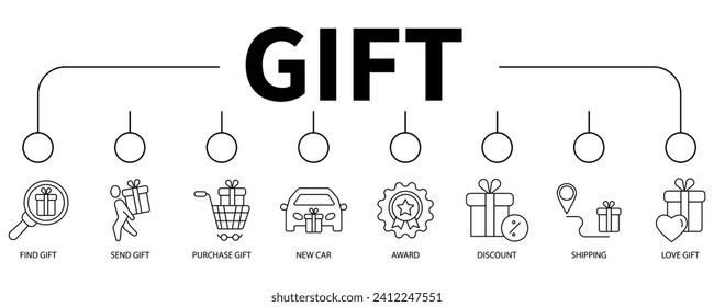 Gift banner web icon vector illustration concept