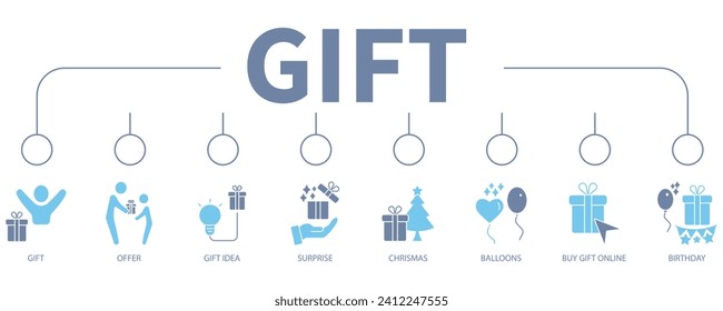 Gift banner web icon vector illustration concept