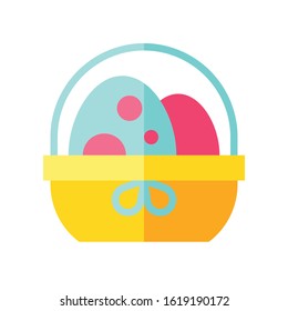 Gift basket vector illustration, flat style icon