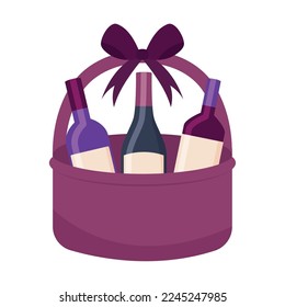 gift basket with wine bottle