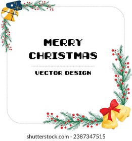Gift Bell Tree christmas marco borde de esquina diseño de vectores de tarjeta