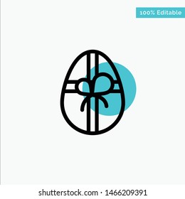 Gift, Birthday, Easter turquoise highlight circle point Vector icon. Vector Icon Template background