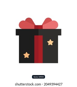 gift Black Friday icon. Black Friday design, sale, discount, advertising, marketing price tag, Clothes, furnishings, cars, food sale icons. Black Friday icons vector. 