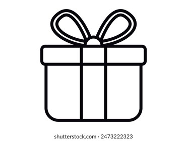 Gift black icon on white background