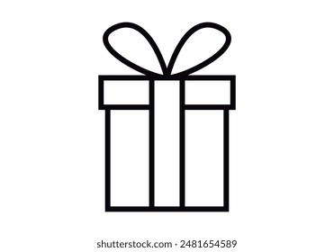 Gift black icon on white background