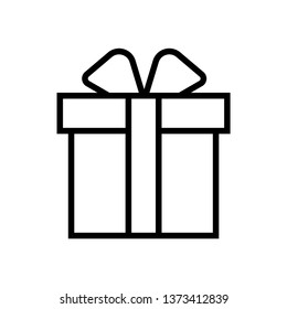 Gift- black linear Gift vector illustration symbol icon