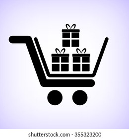 Gift  - black vector icon