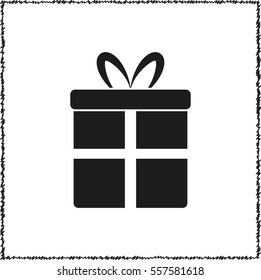 gift -  black vector icon