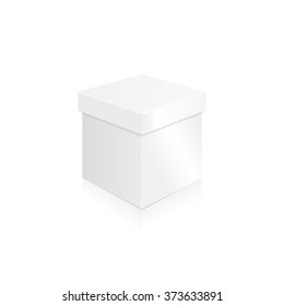 Gift blank box on a white background. Box perspective. Box template. Box empty blank. Box software. Vector illustration, eps 10