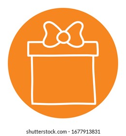 Gift block line style icon design, happy birthday celebration decoration party festive and surprise theme Vector illustration