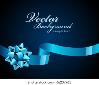 Gift blue bow vector background