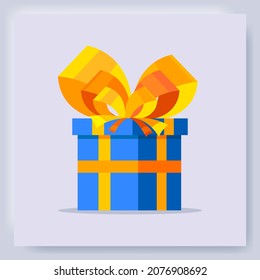 Caja de regalo con un arco naranja