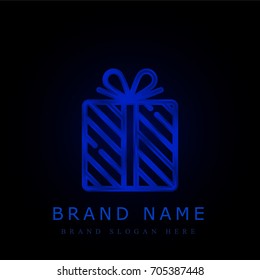 Gift blue chromium metallic logo
