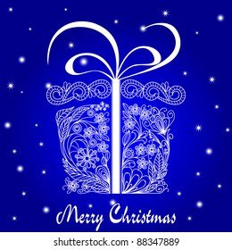 Gift - Blue and White Christmas Card