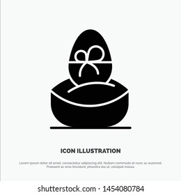 Gift, Boiled, Easter, Egg, Food solid Glyph Icon vector