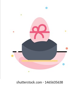 Gift, Boiled, Easter, Egg, Food Abstract Flat Color Icon Template. Vector Icon Template background