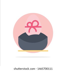 Gift, Boiled, Easter, Egg, Food Abstract Circle Background Flat color Icon. Vector Icon Template background