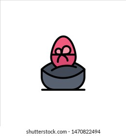 Gift, Boiled, Easter, Egg, Food Business Logo Template. Flat Color. Vector Icon Template background