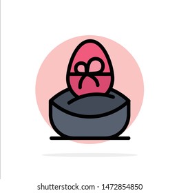 Gift, Boiled, Easter, Egg, Food Abstract Circle Background Flat color Icon