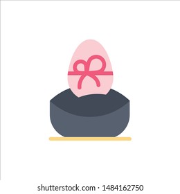 Gift, Boiled, Easter, Egg, Food  Flat Color Icon. Vector icon banner Template. Vector Icon Template background